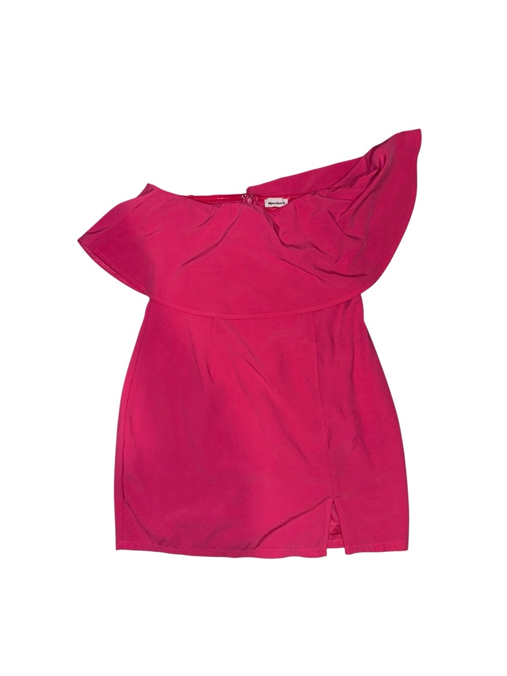 Superdown Revolve Hot Pink Strapless Ruffle Mini Dress Large - Picture 3 of 5